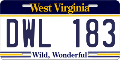 WV license plate DWL183