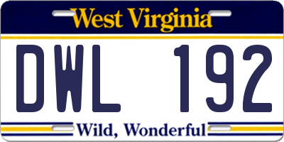 WV license plate DWL192