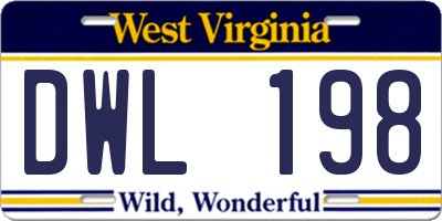 WV license plate DWL198