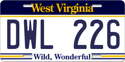 WV license plate DWL226
