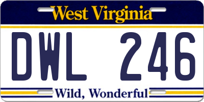 WV license plate DWL246