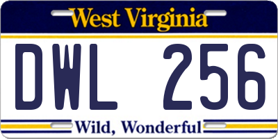 WV license plate DWL256