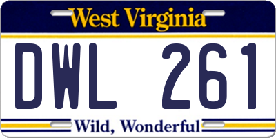 WV license plate DWL261