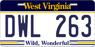 WV license plate DWL263