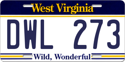 WV license plate DWL273