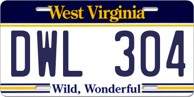WV license plate DWL304