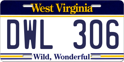 WV license plate DWL306