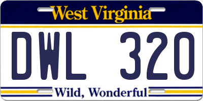 WV license plate DWL320