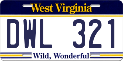 WV license plate DWL321