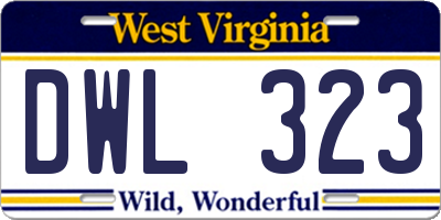 WV license plate DWL323