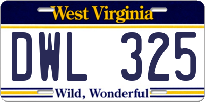 WV license plate DWL325