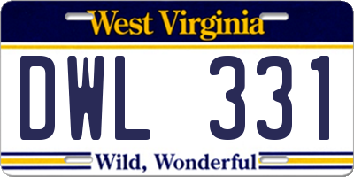 WV license plate DWL331
