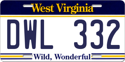WV license plate DWL332