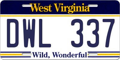 WV license plate DWL337