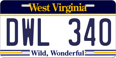 WV license plate DWL340
