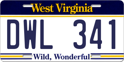 WV license plate DWL341