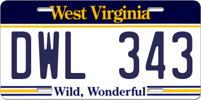WV license plate DWL343