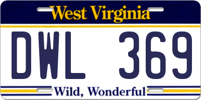 WV license plate DWL369