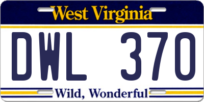 WV license plate DWL370