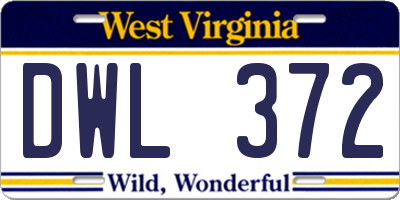 WV license plate DWL372