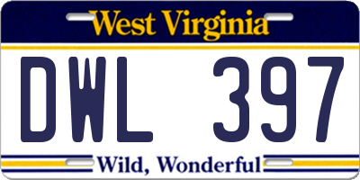 WV license plate DWL397