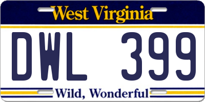 WV license plate DWL399