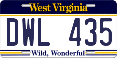 WV license plate DWL435