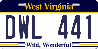 WV license plate DWL441