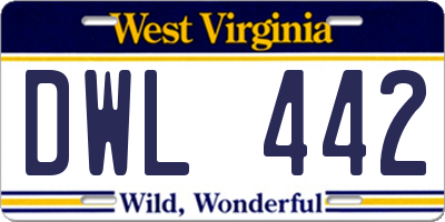 WV license plate DWL442