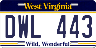 WV license plate DWL443