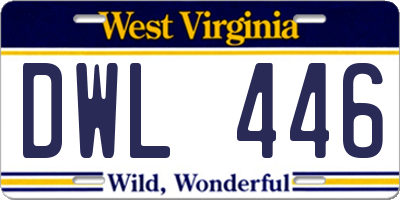 WV license plate DWL446