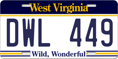 WV license plate DWL449