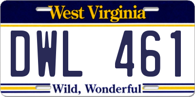 WV license plate DWL461