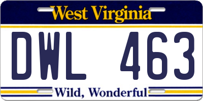 WV license plate DWL463
