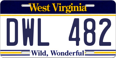 WV license plate DWL482