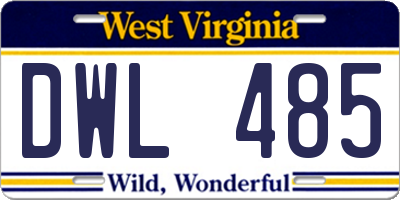 WV license plate DWL485