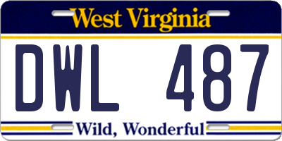 WV license plate DWL487
