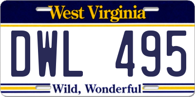 WV license plate DWL495