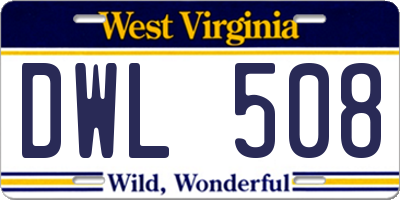 WV license plate DWL508