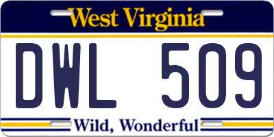 WV license plate DWL509