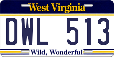 WV license plate DWL513