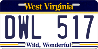 WV license plate DWL517