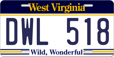WV license plate DWL518