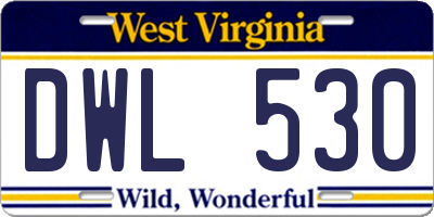 WV license plate DWL530