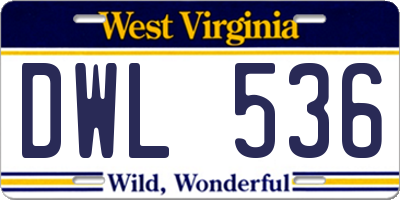 WV license plate DWL536