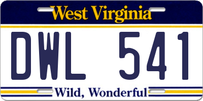 WV license plate DWL541