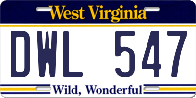 WV license plate DWL547