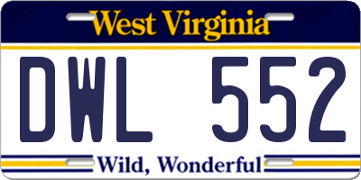 WV license plate DWL552