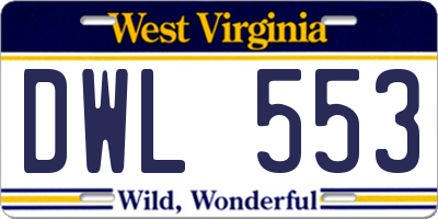 WV license plate DWL553