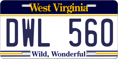 WV license plate DWL560